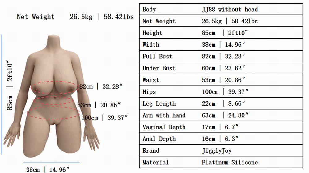 jiggly joy jj88 measurements